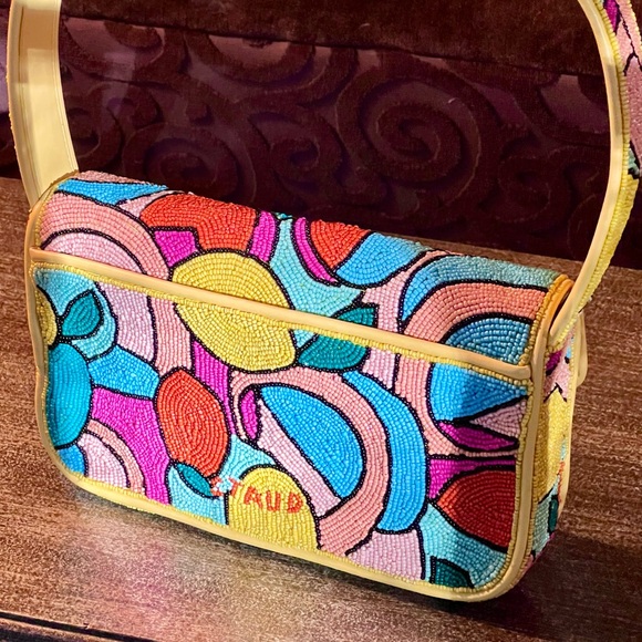 🌺🎉HP🎉🌺 NWOT Staud Beaded Tommy Bag Citrus 🌟Rare Find🌟 - Picture 5 of 16